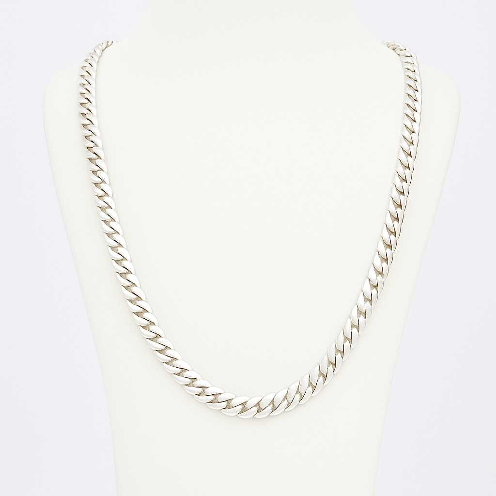 Cadena eslabones cubanos 9mm - Plata 999 - nativosjewelry