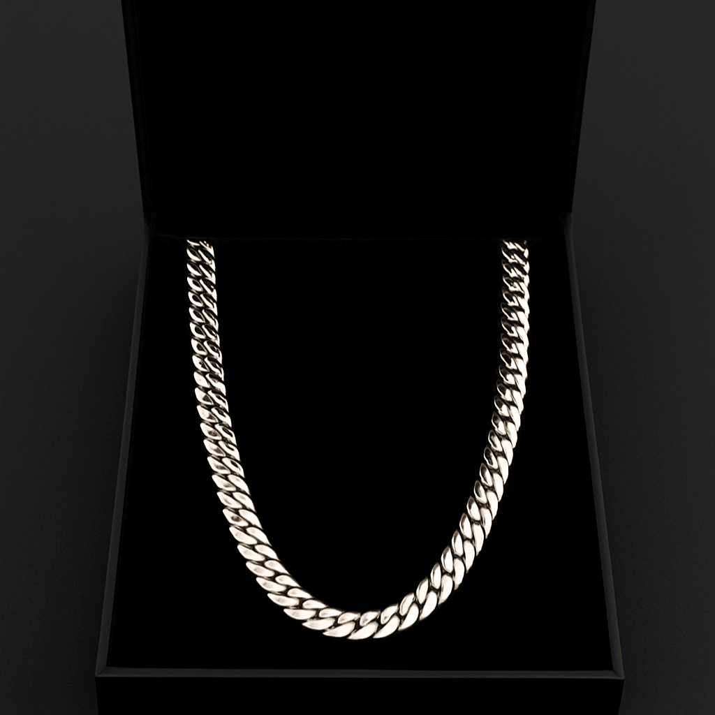 Cadena eslabones cubanos 9mm - Plata 999 - nativosjewelry