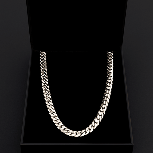 Cadena eslabones cubanos 9mm - Plata 999 - nativosjewelry