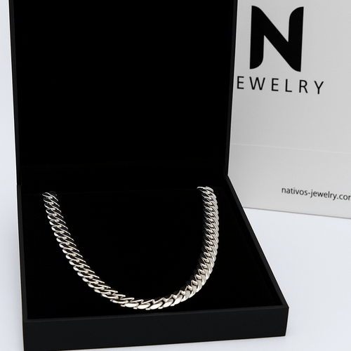 Cadena eslabones cubanos 9mm - Plata 999 - nativosjewelry