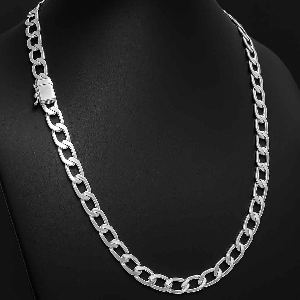 Cadena Hexagonal de Plata ley 950 5mm 60cm - nativosjewelry