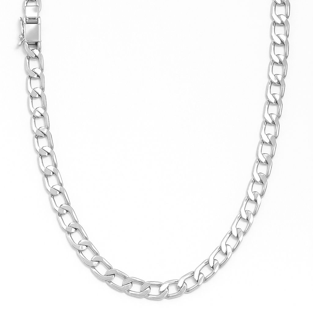 Cadena Hexagonal de Plata ley 950 5mm 60cm - nativosjewelry