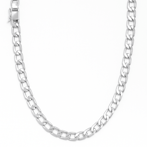 Cadena Hexagonal de Plata ley 950 5mm 60cm - nativosjewelry