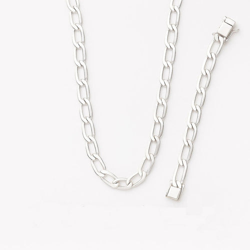 Cadena Hexagonal de Plata ley 950 5mm 60cm - nativosjewelry