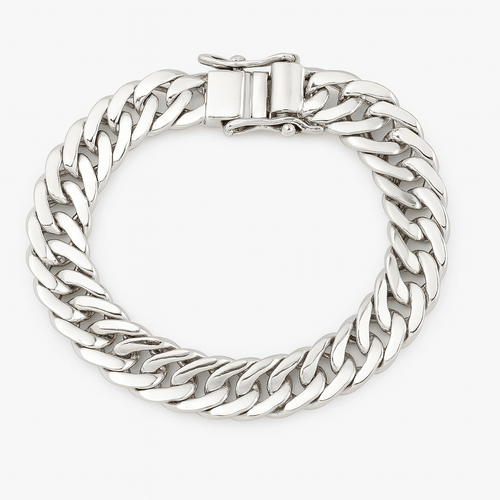 Clásica Impacto 10mm — Silver Bracelet 950 (22cm) - nativosjewelry