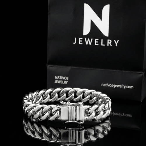 Clásica Impacto 10mm — Silver Bracelet 950 (22cm) - nativosjewelry