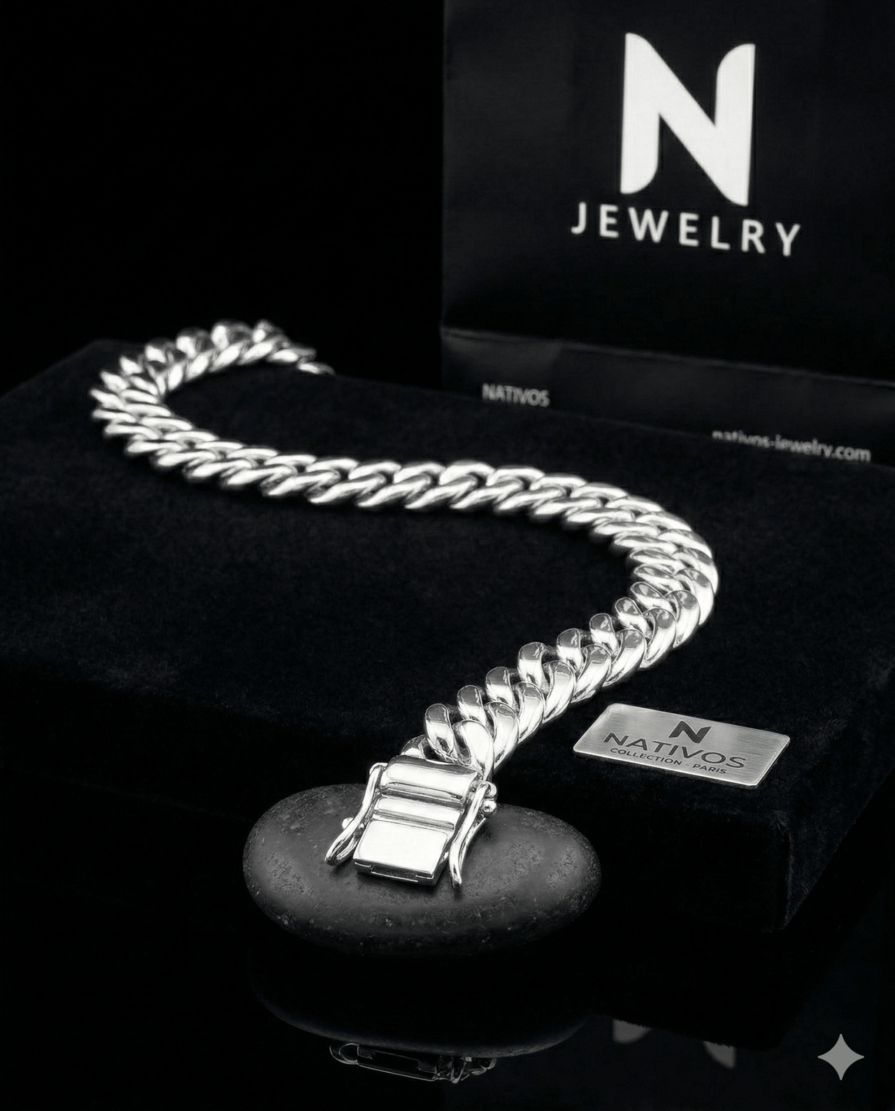 Clásica Impacto 10mm — Silver Bracelet 950 (22cm) - nativosjewelry