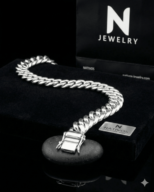 Clásica Impacto 10mm — Silver Bracelet 950 (22cm) - nativosjewelry