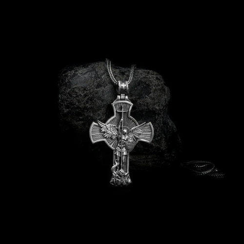 Collar de Cruz Arcángel San Miguel - nativosjewelry