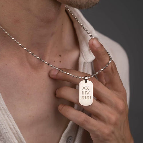 Collar y placa Romana de Plata 950 - nativosjewelry
