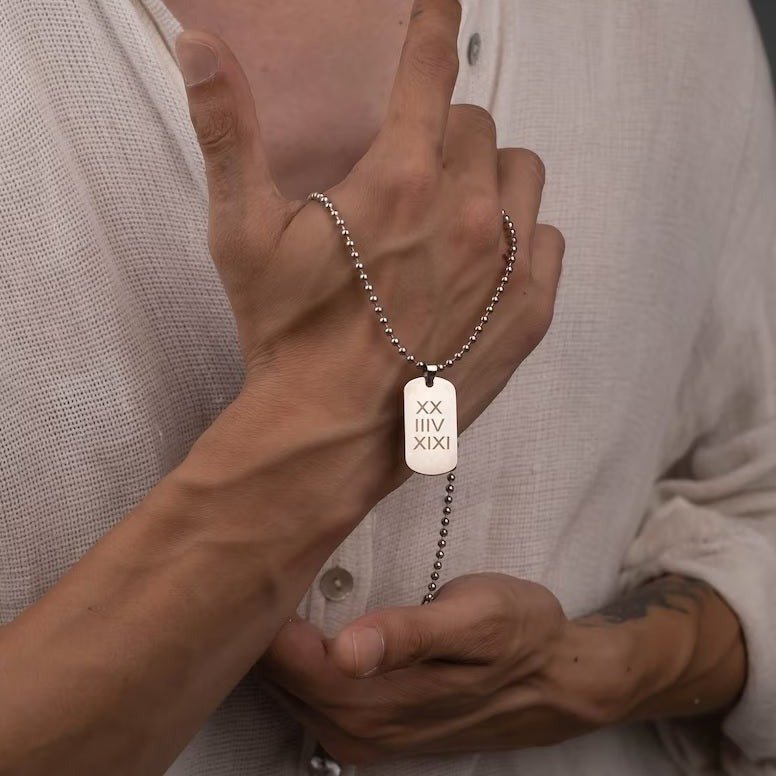 Collar y placa Romana de Plata 950 - nativosjewelry