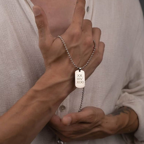 Collar y placa Romana de Plata 950 - nativosjewelry