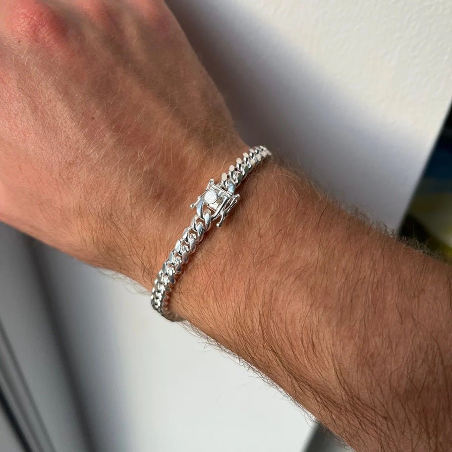 Cuban Elegance 6mm — Silver Cuban Bracelet 999 (21cm) - nativosjewelry
