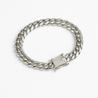 Thumbnail for Cuban Iced Prestige 8mm — Silver Cuban Bracelet 999 (21cm) - nativosjewelry