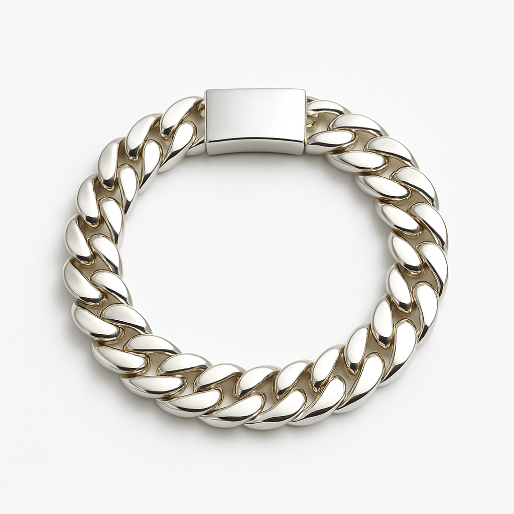 Cubana Poder 10mm — Silver Cuban Bracelet 999 - nativosjewelry