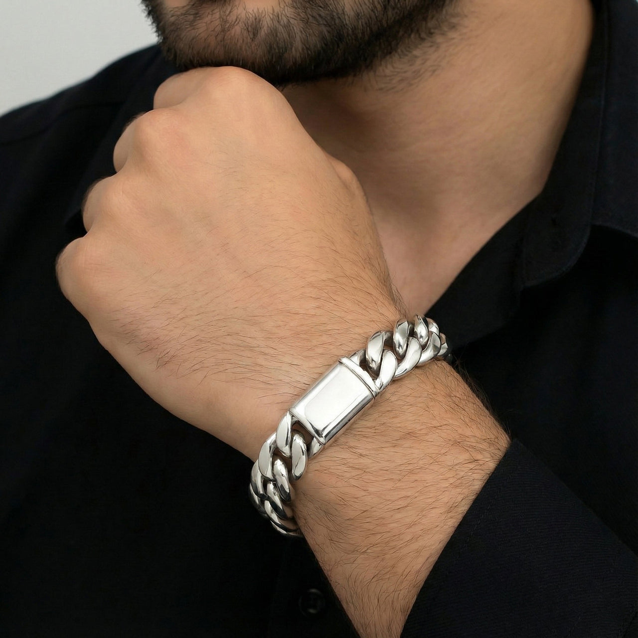 Cubana Poder 10mm — Silver Cuban Bracelet 999 - nativosjewelry
