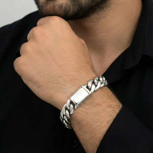 Cubana Poder 10mm — Silver Cuban Bracelet 999 - nativosjewelry
