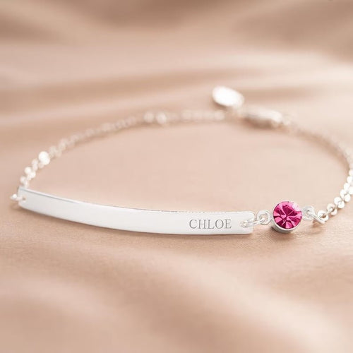 Esclava con nombre de Plata ley 950 y circonia - nativosjewelry