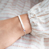 Thumbnail for Esclava con nombre de Plata ley 950 y circonia - nativosjewelry