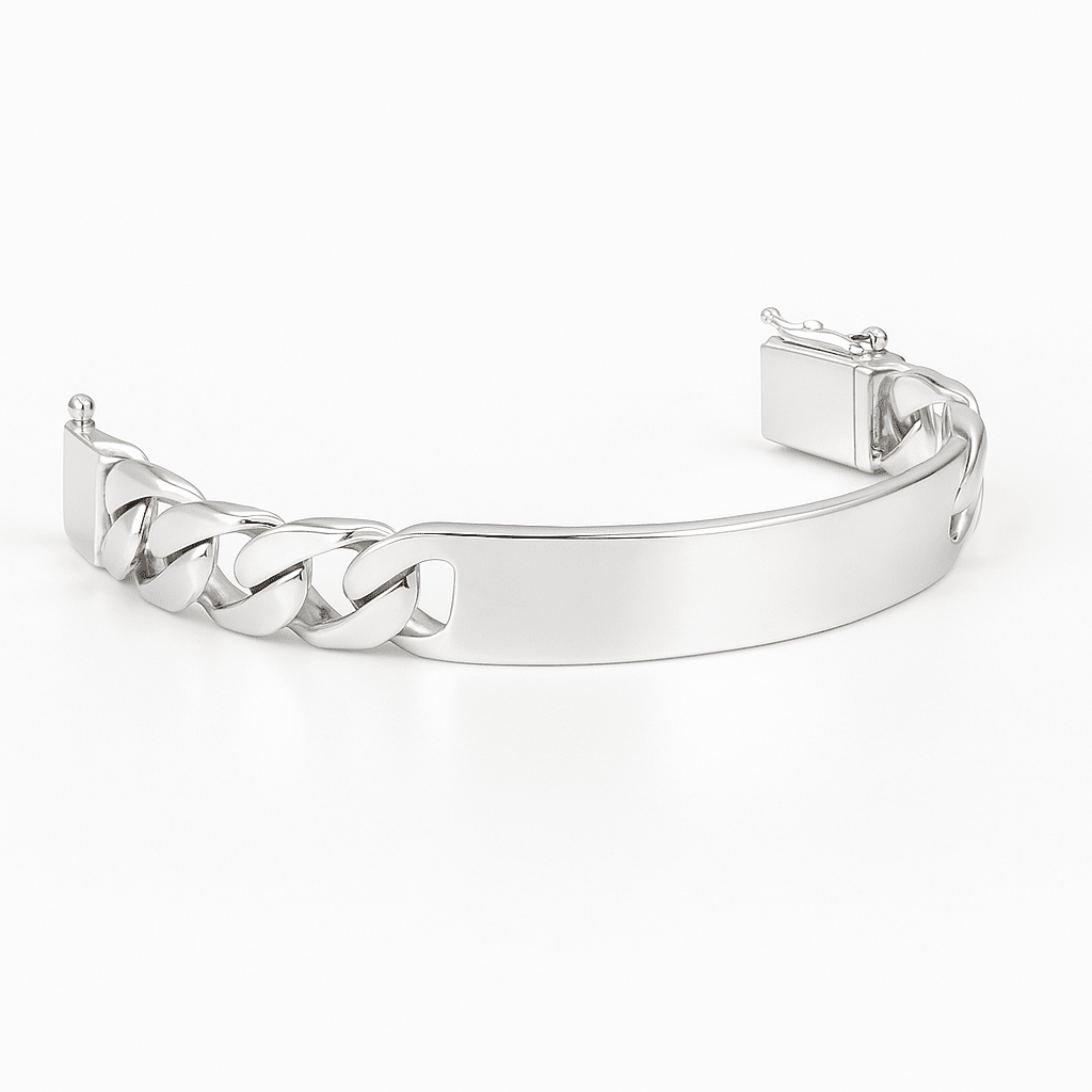 Esclava Dominio 11mm — Silver ID Bracelet 950 (21cm) - nativosjewelry