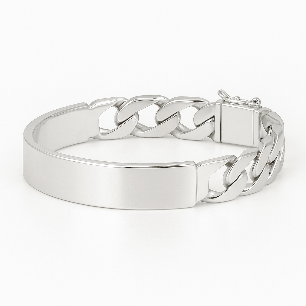 Esclava Dominio 11mm — Silver ID Bracelet 950 (21cm) - nativosjewelry