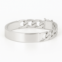 Thumbnail for Esclava Dominio 11mm — Silver ID Bracelet 950 (21cm) - nativosjewelry