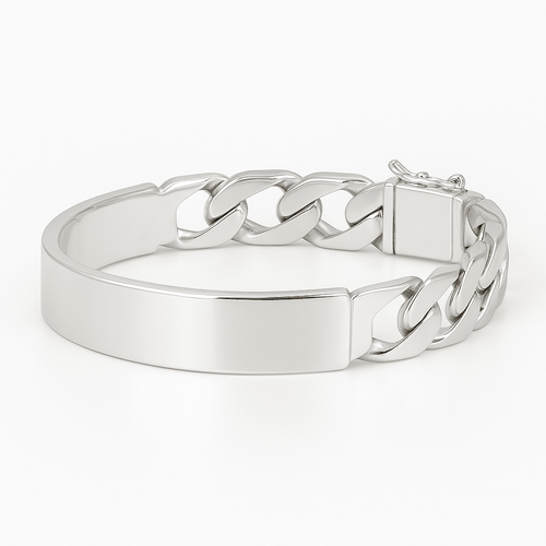 Esclava Dominio 11mm — Silver ID Bracelet 950 (21cm) - nativosjewelry