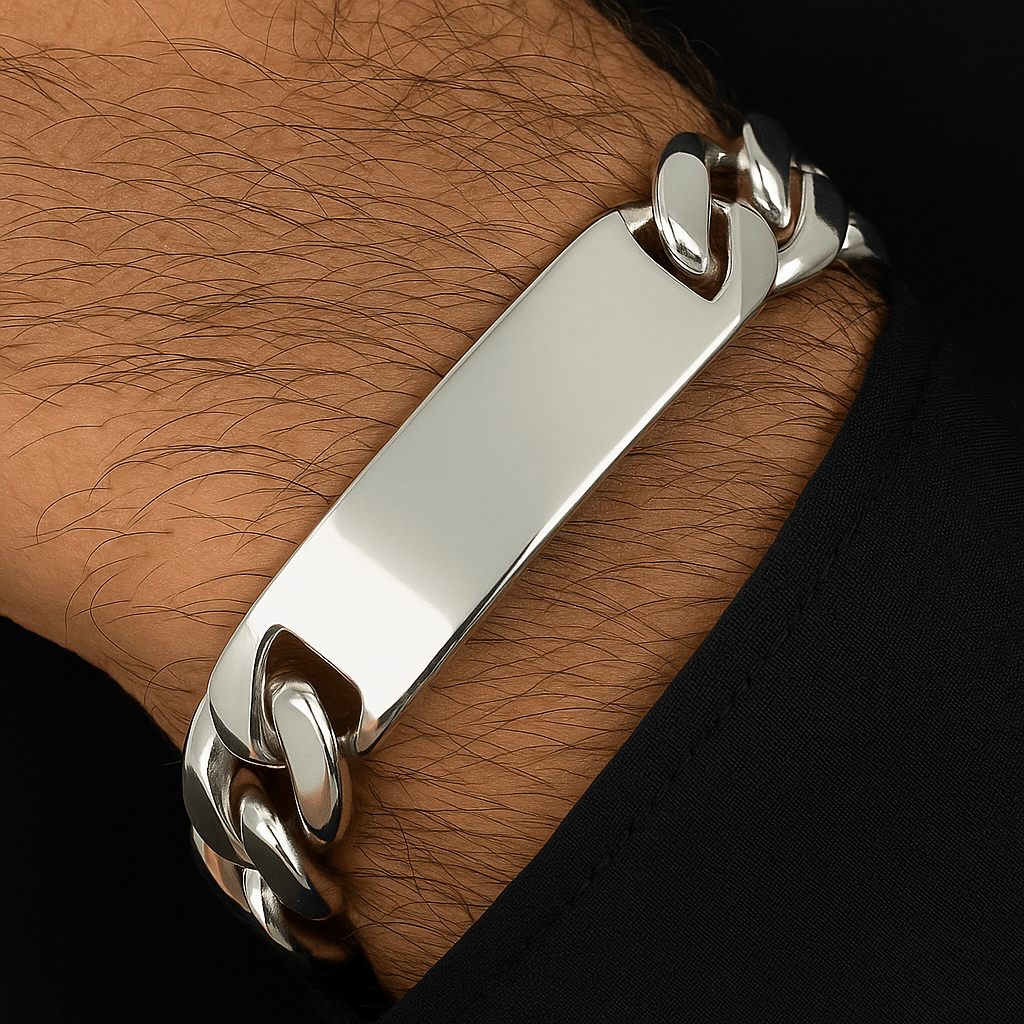 Esclava Dominio 11mm — Silver ID Bracelet 950 (21cm) - nativosjewelry