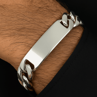 Thumbnail for Esclava Dominio 11mm — Silver ID Bracelet 950 (21cm) - nativosjewelry