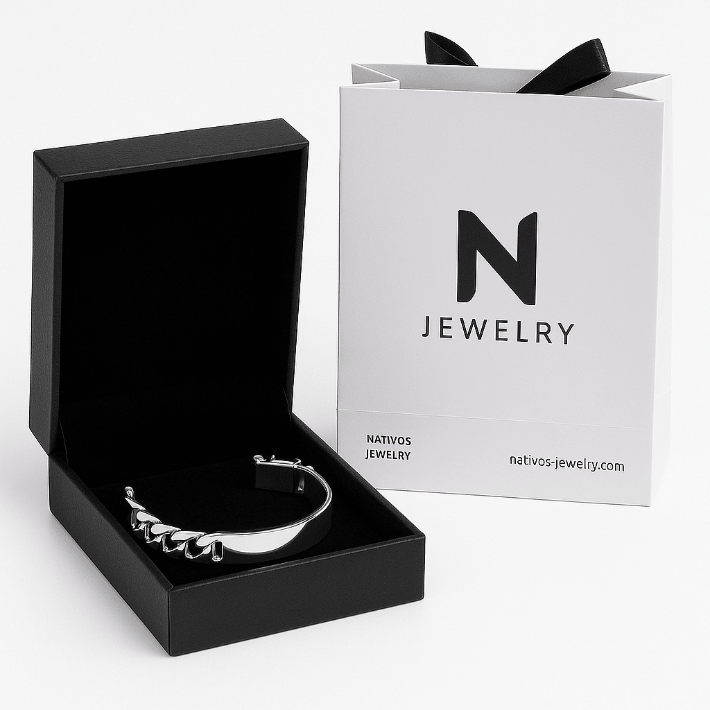 Esclava Dominio 11mm — Silver ID Bracelet 950 (21cm) - nativosjewelry