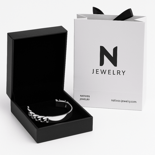 Esclava Dominio 11mm — Silver ID Bracelet 950 (21cm) - nativosjewelry