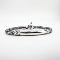 Thumbnail for Espiga Oscura 3mm — Burnished Silver Bracelet 950 - nativosjewelry