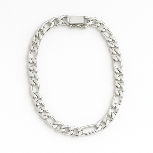Fígaro Distinción 5mm — Silver Bracelet 950 - nativosjewelry