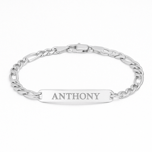 Fígaro Identidad 6mm — Silver ID Bracelet 950 - nativosjewelry