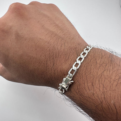 Hexagonal Precisión 5mm — Silver Bracelet 950 (21cm) - nativosjewelry