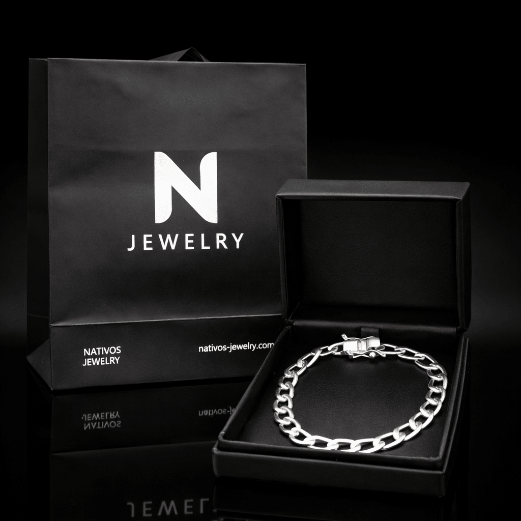 Hexagonal Precisión 5mm — Silver Bracelet 950 (21cm) - nativosjewelry