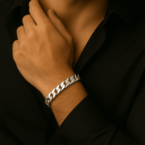Lomo Autoridad 8mm — Silver Bracelet 950 (21cm) - nativosjewelry