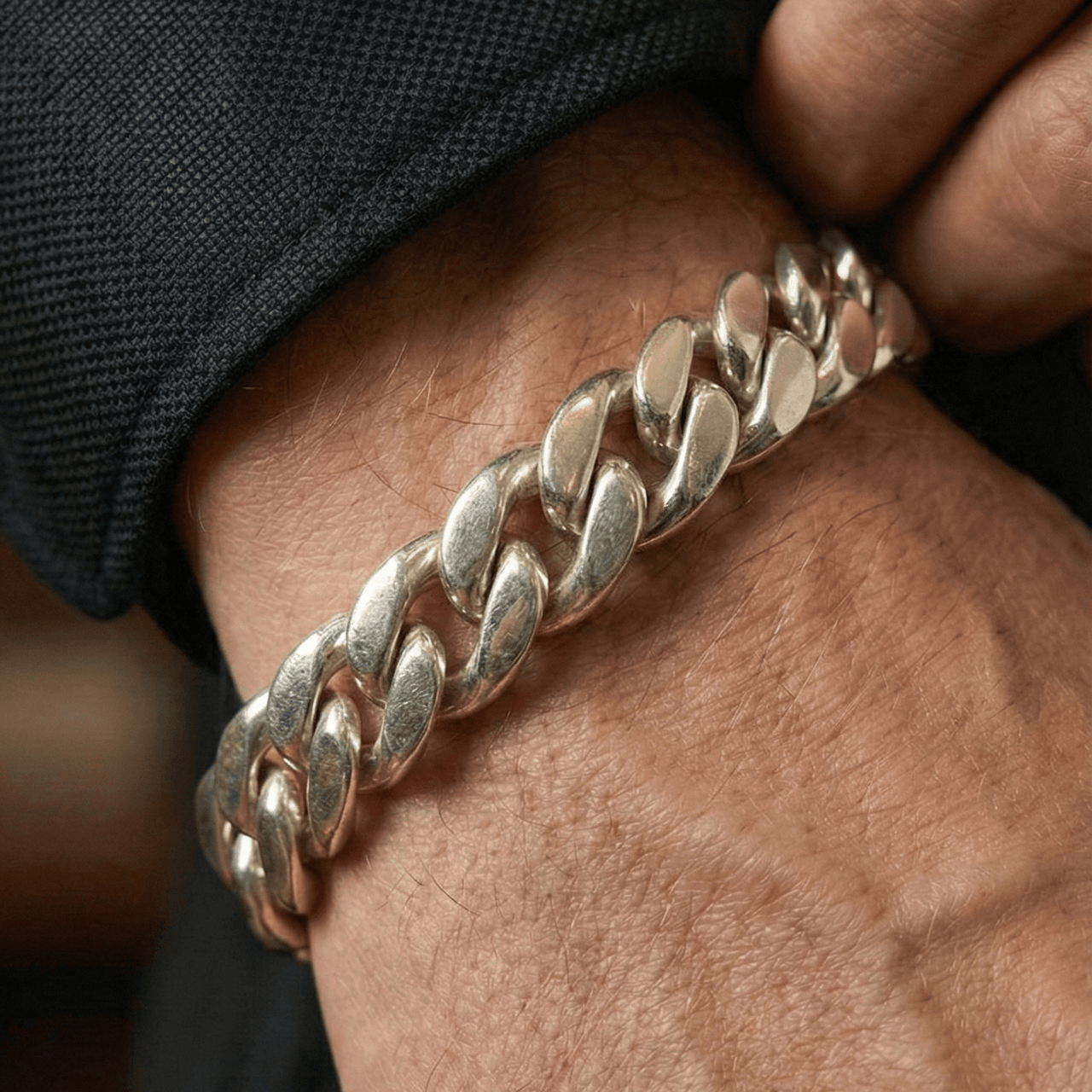 Lomo Dominio 10mm — Silver Bracelet 950 - nativosjewelry
