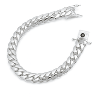 Thumbnail for Miami Classic 10mm — Ónix Silver Cuban Bracelet 999 (21cm) - nativosjewelry