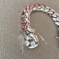 Thumbnail for Miami Dominio 17mm — Silver Cuban Bracelet 950 (22cm / 8”) - nativosjewelry