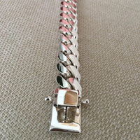 Thumbnail for Miami Dominio 17mm — Silver Cuban Bracelet 950 (22cm / 8”) - nativosjewelry