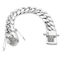 Thumbnail for Miami Dominio 17mm — Silver Cuban Bracelet 950 (22cm / 8”) - nativosjewelry