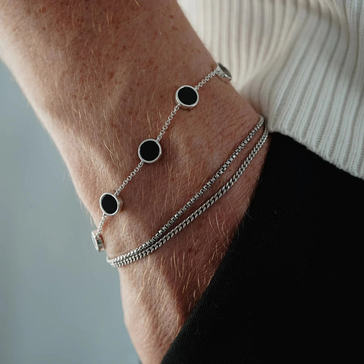 Ónix Balance — Onyx & Silver Bracelet 950 - nativosjewelry