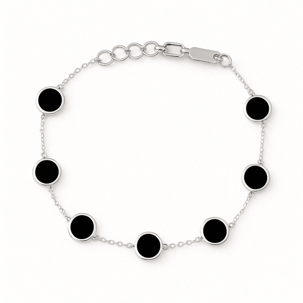 Ónix Balance — Onyx & Silver Bracelet 950 - nativosjewelry