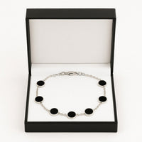 Thumbnail for Ónix Balance — Onyx & Silver Bracelet 950 - nativosjewelry