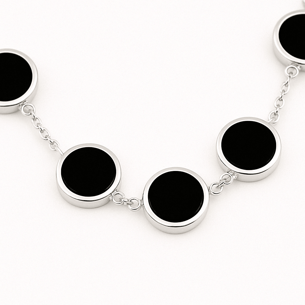 Ónix Balance — Onyx & Silver Bracelet 950 - nativosjewelry