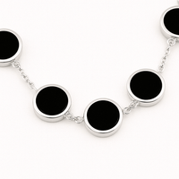 Thumbnail for Ónix Balance — Onyx & Silver Bracelet 950 - nativosjewelry