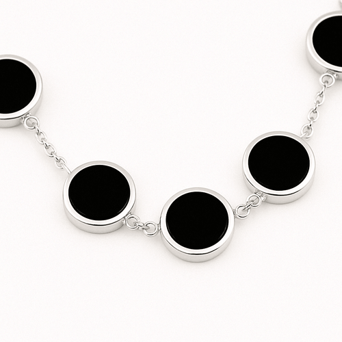 Ónix Balance — Onyx & Silver Bracelet 950 - nativosjewelry