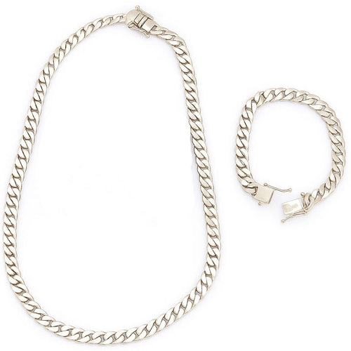 Set Lomo de Corvina 10 mm — Cadena y Pulsera Plata 950 - nativosjewelry