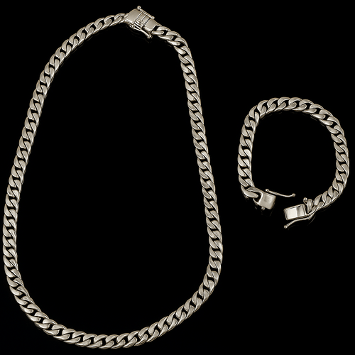 Set Lomo de Corvina 10 mm — Cadena y Pulsera Plata 950 - nativosjewelry